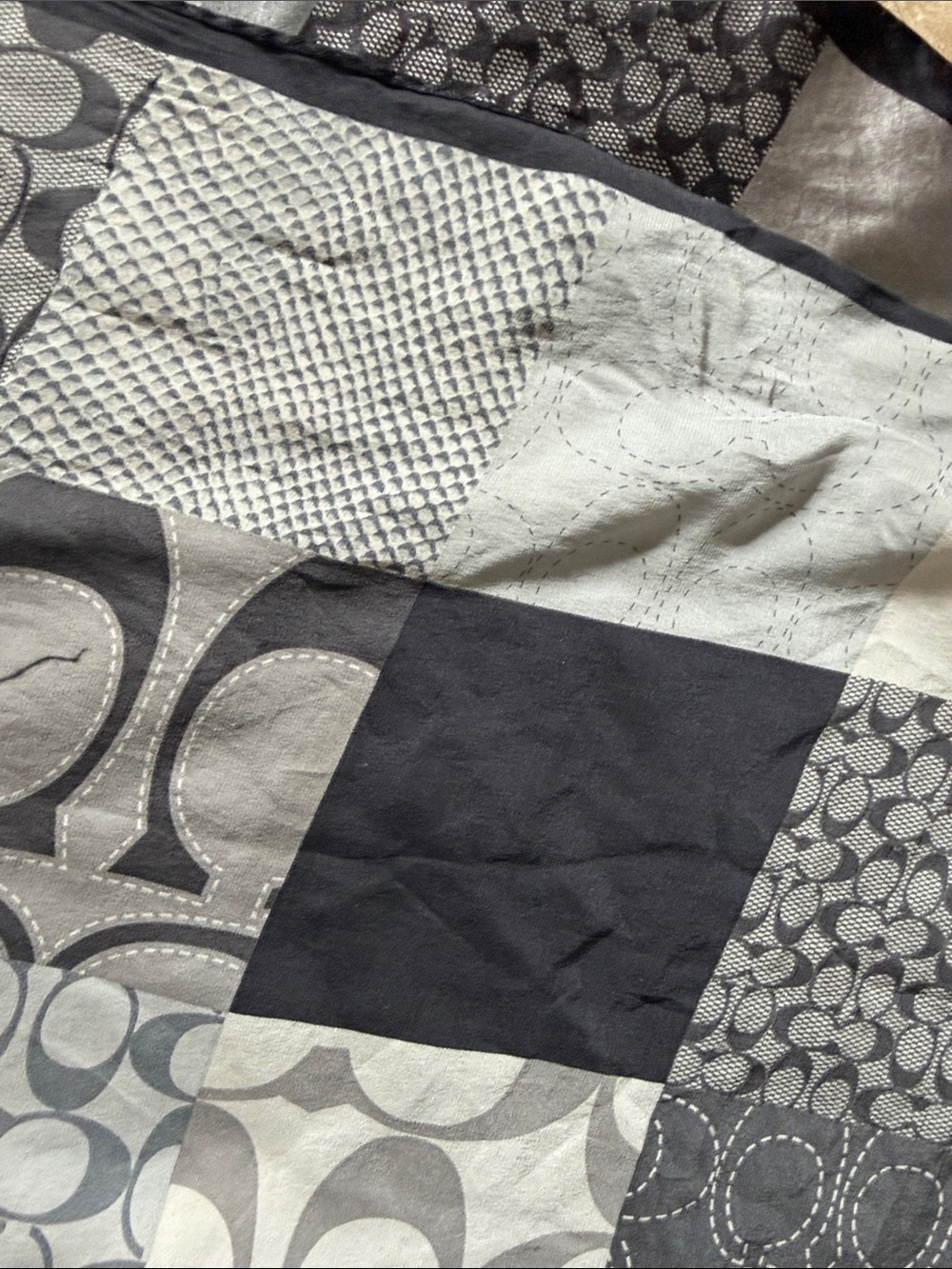 Coach Patchwork Signature Silk Scarf - Picture 7 of 9